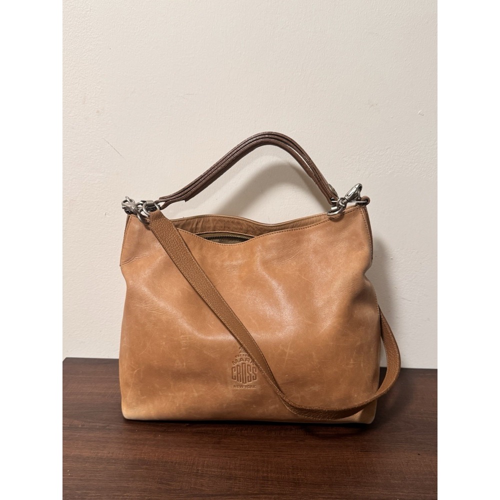 Vintage Mark Cross Brown Leather Shoulder Bag Crossbody Made In Italy